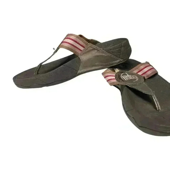 FitFlop WalkStar Bronze Toe Post Sandals Size 7 - Picture 6 of 10